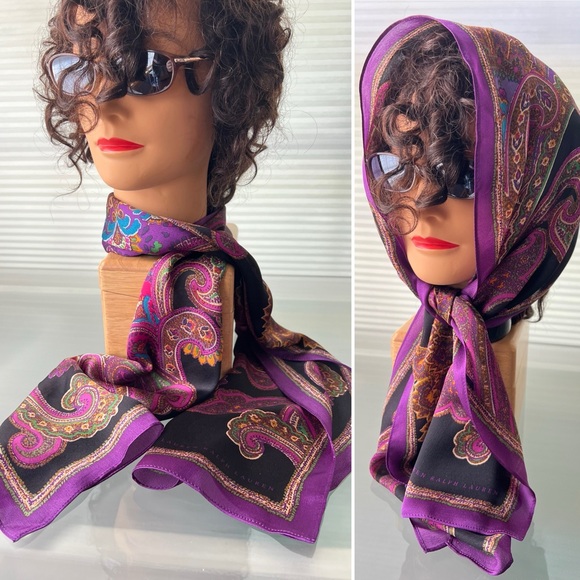 🍆Lightweight Paisley Oblong Scarf by Lauren Ralph Lauren | Sonia - Picture 13 of 17